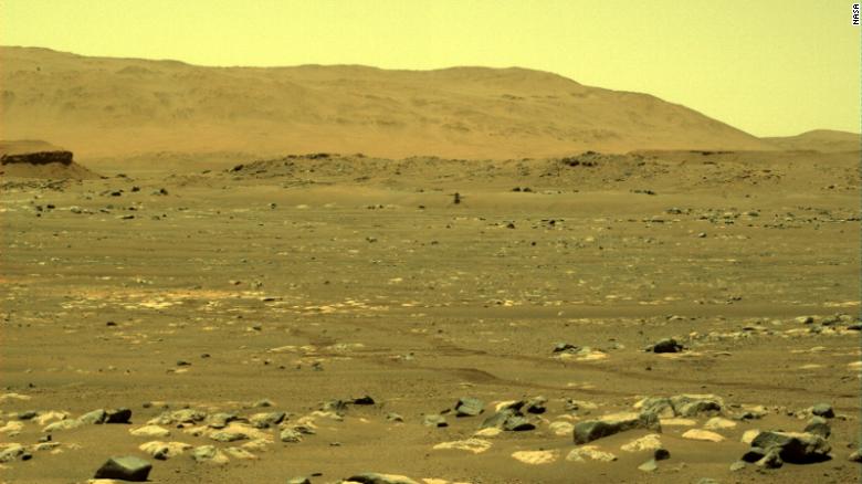 Here is one of the images of Ingenuity captured by the Perseverance rover from the moments of the first-ever flight on Mars. Credit: NASA / JPL-Caltech