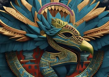 An illustration of Kukulkan, the feathered serpent