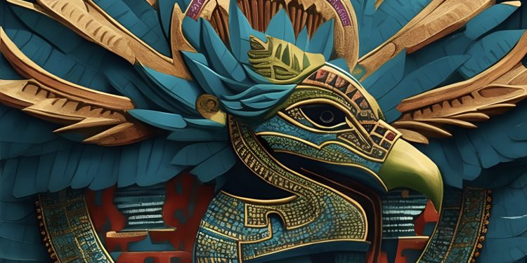 An illustration of Kukulkan, the feathered serpent