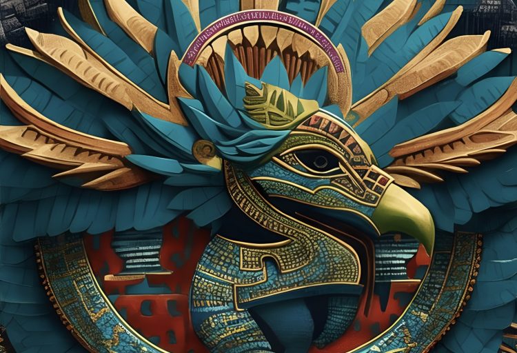 An illustration of Kukulkan, the feathered serpent