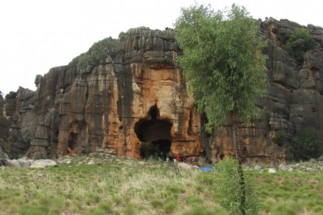 Entrance to the Riwi Cave where the bone tools were discovered. Credit: Australian National University