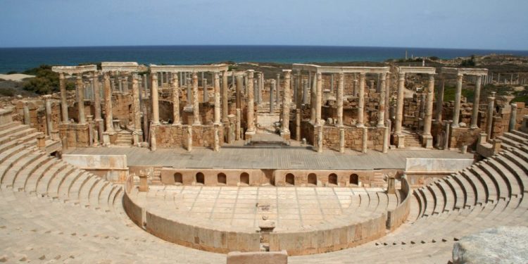 The massive theatre of Leptis Magna. Credit: Wikimedia Commons