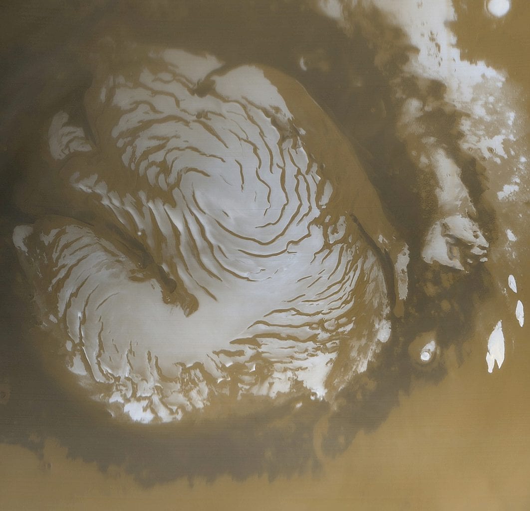 North polar cap of Mars. Credit: NASA / JPL / Malin Space Science Systems
