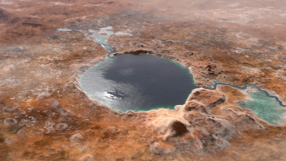The Jezero Crater, which now serves as a landing site for the Perseverance rover, was once a giant lake. Scientists believe it is one of the best locations for the search of ancient microbial life on Mars which has once again been suggested by a new study. Credit: NASA / JPL-Caltech