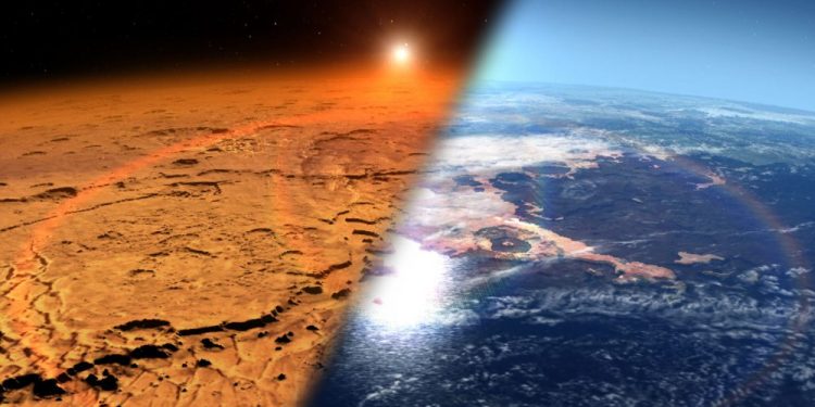 Early Mars was covered in lakes and rivers and had a climat that was able to support life. Credit: NASA’s Goddard Space Flight Center