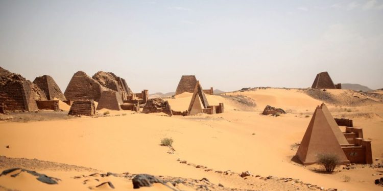 View of the pyramids of Meroe. Credit: Mosa'ab Elshamy / AP