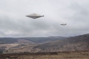 Mock up of the Calvin UFO incident based on the descriptions of the captured UFO. Credit: Mirror