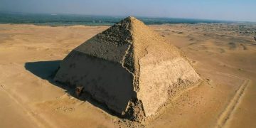 One of the most curious ancient Egyptian megastructures - the Bent Pyramid. Credit: Yann Arthus-Bertrand