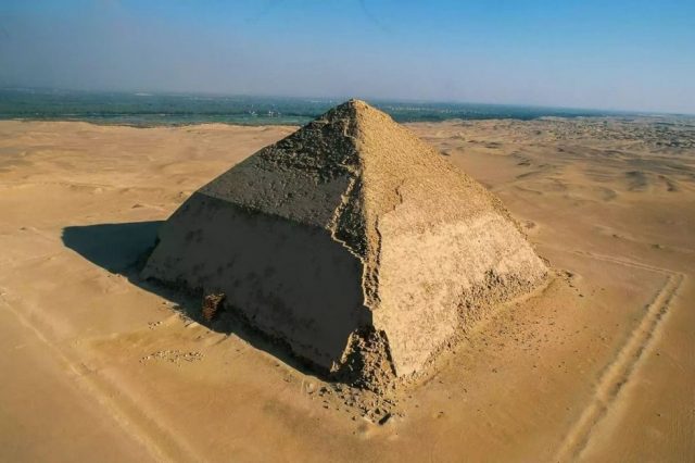One of the most curious ancient Egyptian megastructures - the Bent Pyramid. Credit: Yann Arthus-Bertrand