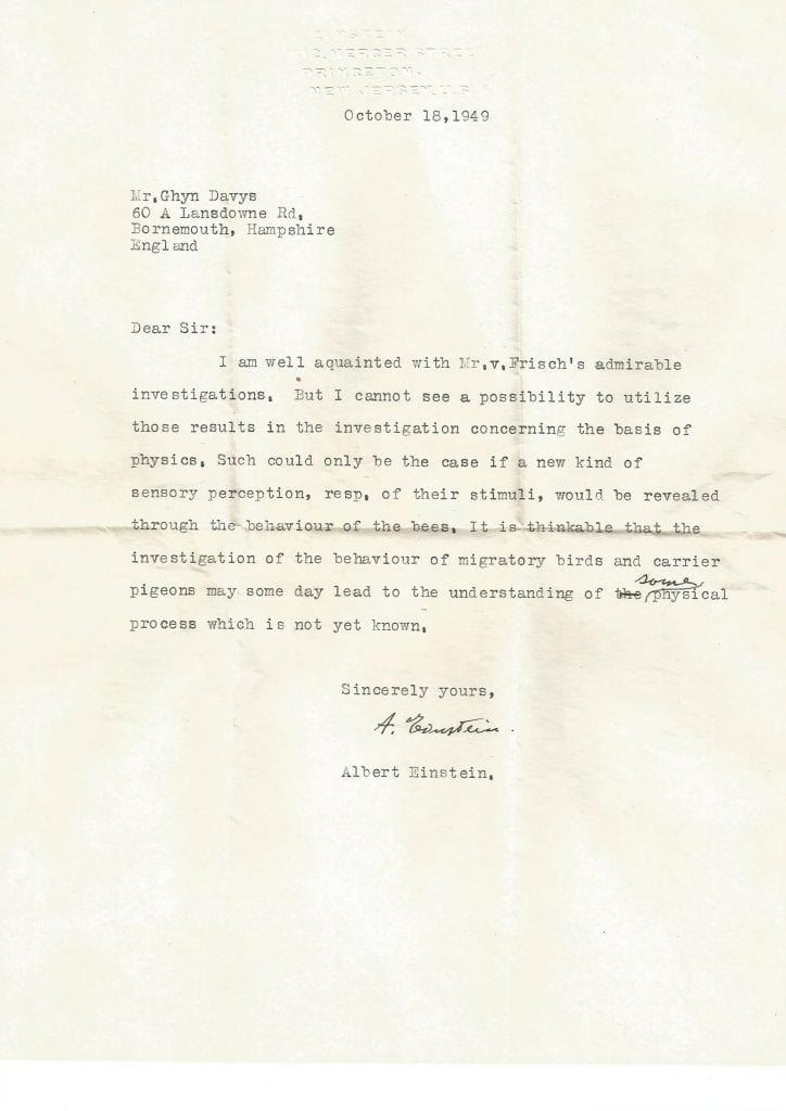 Einstein's lost letter. Credit: Friedrich G. Barth et al. / Journal of Comparative Physiology A, 2021