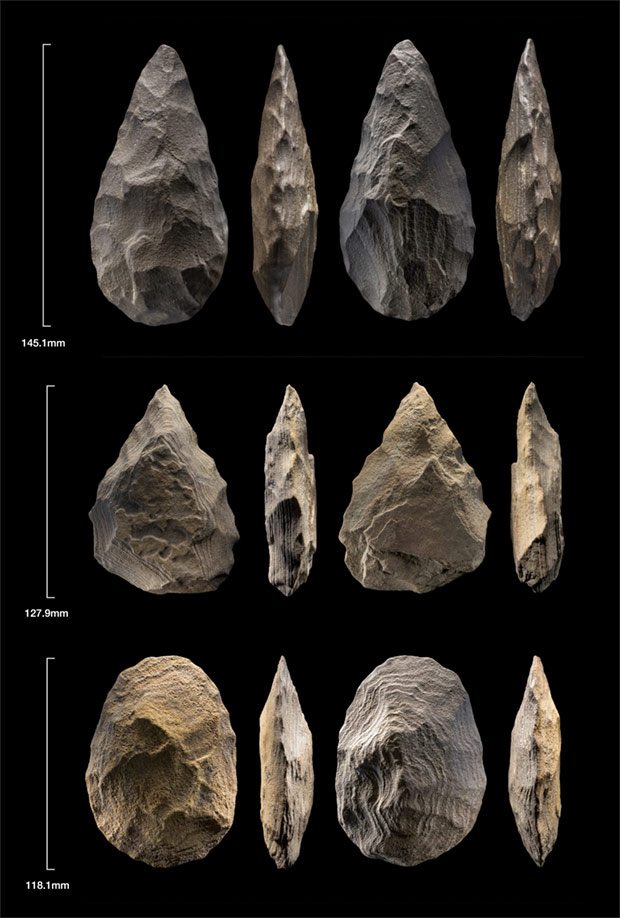 Acheulean tools found in An Nasim. Credit: Ian Cartwright / Nature Scientific Report, 2021