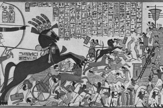 A depiction of Ramesses II's victory over the Cheta people and the Siege of Dapur. Image Credit: Wikimedia Commons.