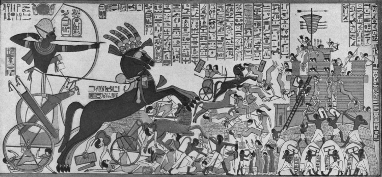 A depiction of Ramesses II's victory over the Cheta people and the Siege of Dapur. Image Credit: Wikimedia Commons.