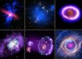 Montage of six composite images made with data from Chandra as well as other observatories. Credit: X-ray: NASA/CXC; Optical: NASA/STScI