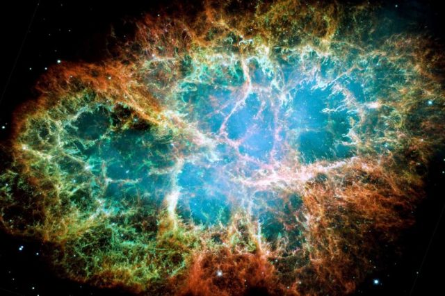 The Crab Nebula turned out to be the source of the highest energy photon ever observed, known as a pevatron. Credit: NASA, ESA, J. Hester and A. Loll (Arizona State University)