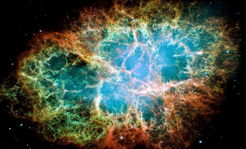 The Crab Nebula turned out to be the source of the highest energy photon ever observed, known as a pevatron. Credit: NASA, ESA, J. Hester and A. Loll (Arizona State University)