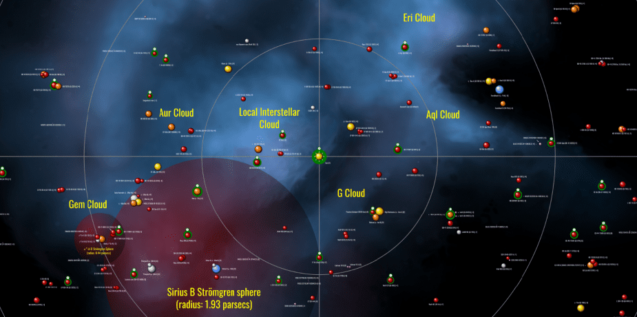 Part of the zoomable cosmic chart created by researchers. Credit: galaxymap.org
