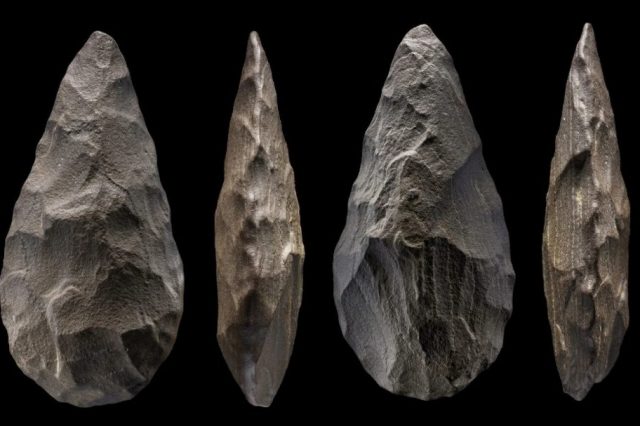 Some of the Acheulean tools dated to 350,000-250,000 years old. Credit: Ian Cartwright / Nature Scientific Report, 2021