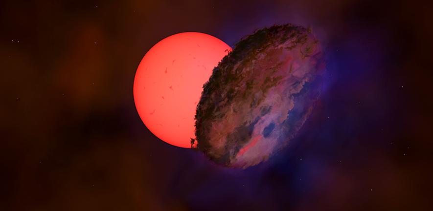 Artist's impression of star VVV-WIT-08, the "blinking giant", which could result in being an absolutely new type of star. Credit: Amanda Smith/University of Cambridge