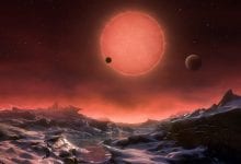 Scientists have suggested several solutions for the red sky paradox. On the image: Artist's impression of the view from an exoplanet in orbit around the red dwarf star Trappist-1. Credit: ESO / M. Kornmesser