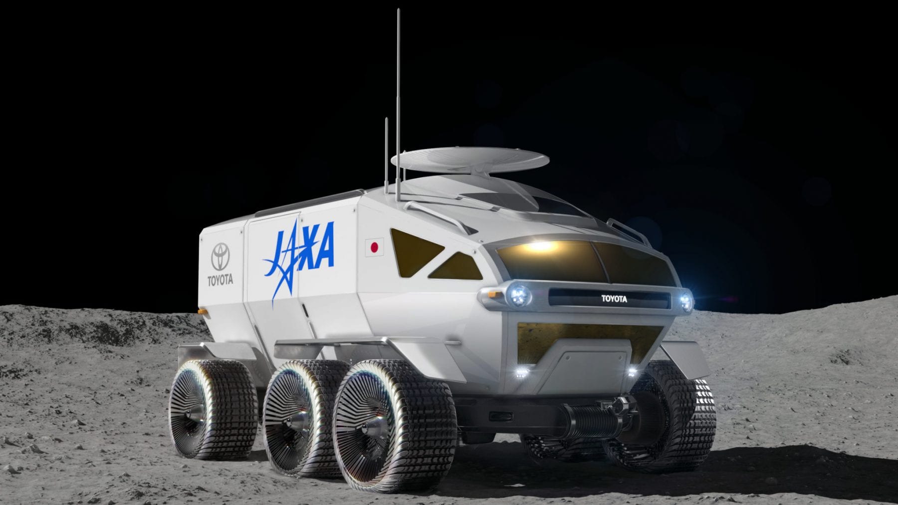 An older artist's impression of JAXA's vehicle to be sent to the Moon in 2029. It was announced last year in collaboration with Toyota Motor Corp. and dubbed the "Lunar Cruiser". The goal of the unique pressiorized rover is to establish permanent crewed presence on the Moon. Credit: JAXA