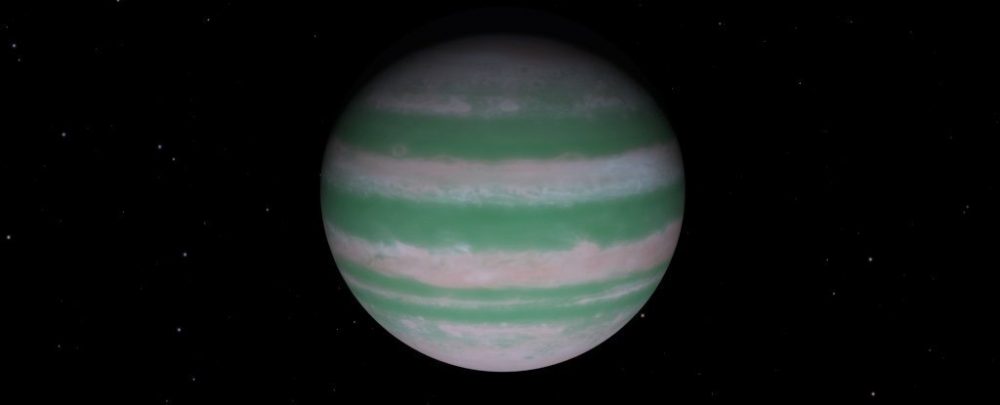 Artist's impression of the hypothetical appearance of TYC 8998-760-1 b whose atmosphere is rich in carbon isotopes. Credit: NASA Exoplanet Catalog
