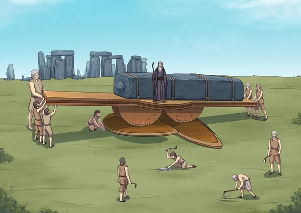 Steven Tasker created this illustration of the machine he believes was used by Stonehenge builders. Credit: Steven Tasker / Oray Studios