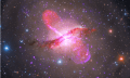 The Event Horizon Telescope captured images of the black hole jets at the center of the Centaurus A galaxy. Credit: X-RAY: CXC/NASA AND SAO; OPTICAL: ROLF OLSEN; INFRARED: JPL-CALTECH/NASA