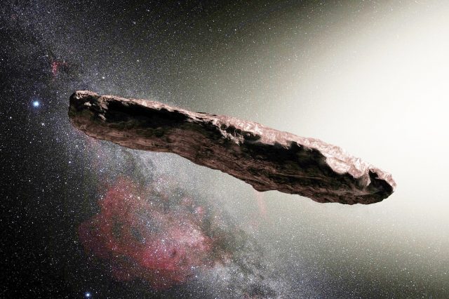 Artist's impression of Oumuamua. Credit: ESO