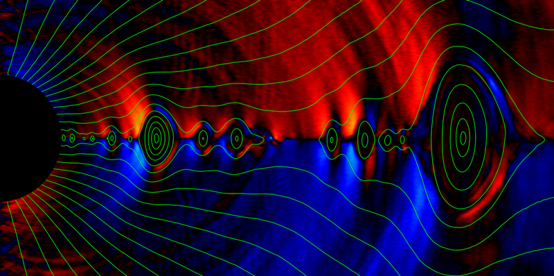 Visualization of black hole magnetic field lines. Credit: A. Bransgrove et al. / Physical Review Letters 2021