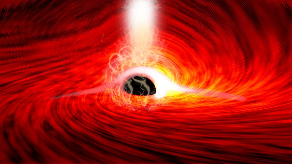 The extreme environment of a supermassive black hole as seen by the artist. Credit: ESA