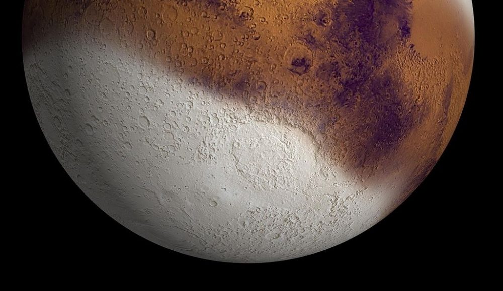 There might have been this much snow on Mars about 400,000 years ago. Credit: NASA/JPL-Caltech
