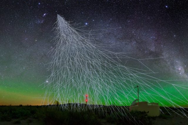 Artist's impression of cosmic rays. Credit: A. Chantelauze, S. Staffi, L. Bret