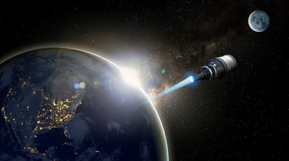 An artistic representation of the DRACO spacecraft. Credit: DARPA