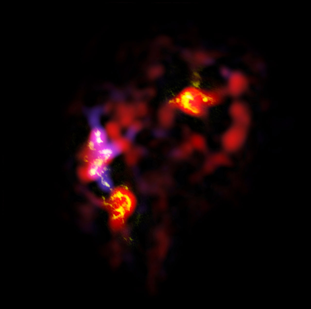 ALMA radio telescope image of the Antennae Galaxies. Credit: ALMA (ESO/NAOJ/NRAO)