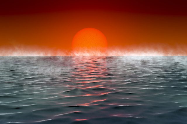 Artist's impression of the surface of Hycean planets. Credit: Amanda Smith/University of Cambridge
