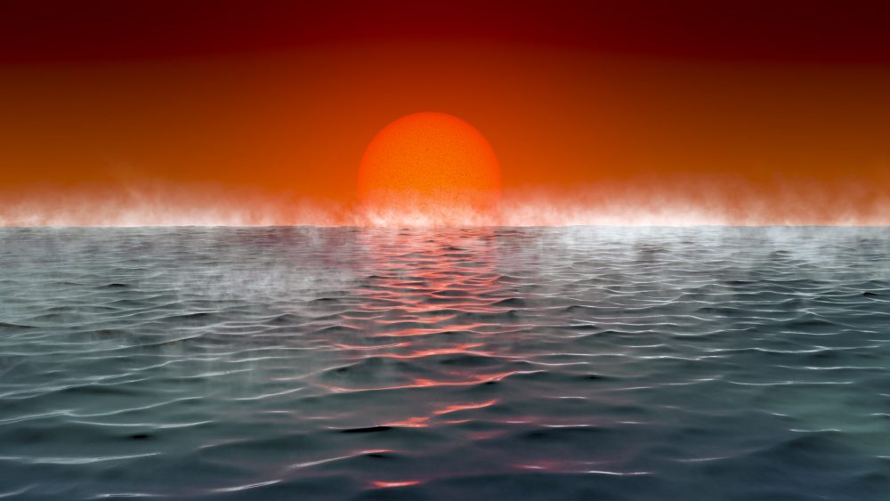 Artist's impression of the surface of Hycean planets. Credit: Amanda Smith/University of Cambridge
