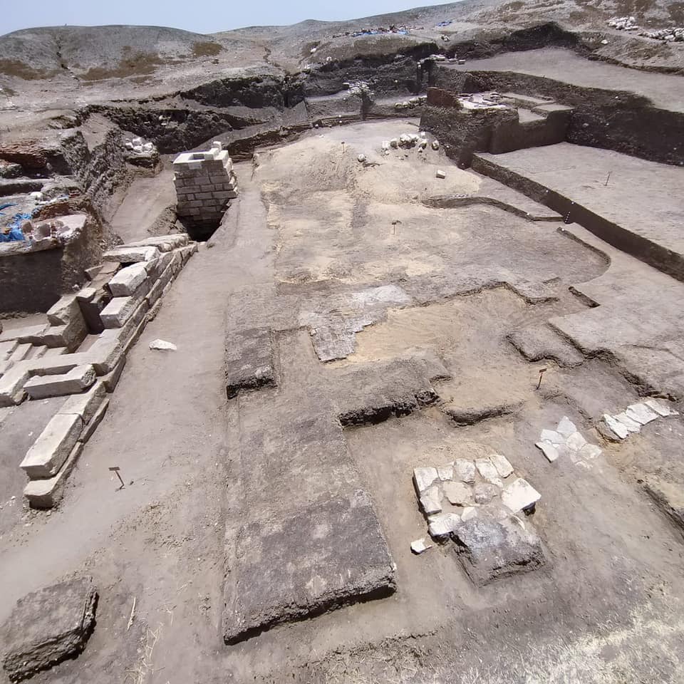 Photograph from the excavations at the temple in Buto. Credit: Ministry of Antiquities / Facebook