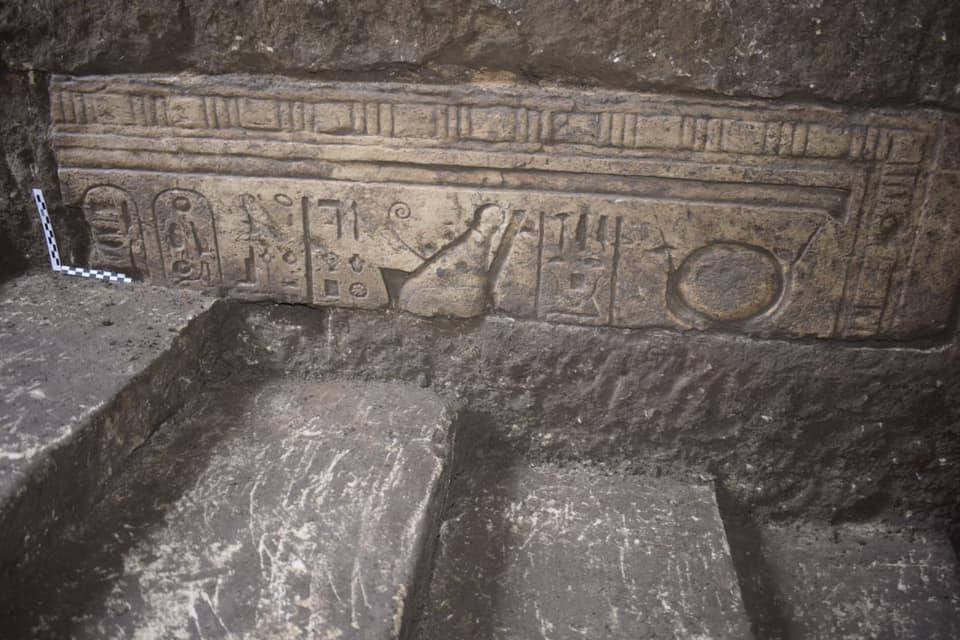 Wall carvings at the ancient Egyptian city of Buto. Credit: Ministry of Antiquities / Facebook