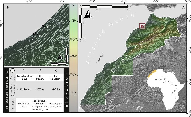 Location of the Contrebandiers Cave archaeological site. Credit: Emily Hallett et al. / iScience, 2021
