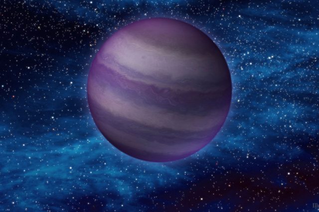 Artist's impression of a cold, dim brown dwarf in space. Credit: IPAC/Caltech