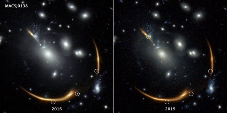 Three views of Supernova Requiem from the past several years. Credit: Joseph DePasquale (STScI)