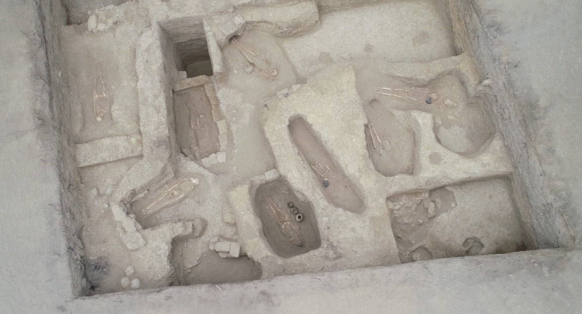 Aerial shot of the Moche and Wari culture burials in Peru. Credit: Museo Tumbas Reales de Sipan