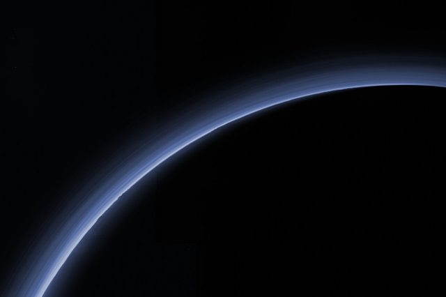 Pluto's atmosphere observed by NASA's mission in 2015. Credit: NASA/JHU-APL/SwRI