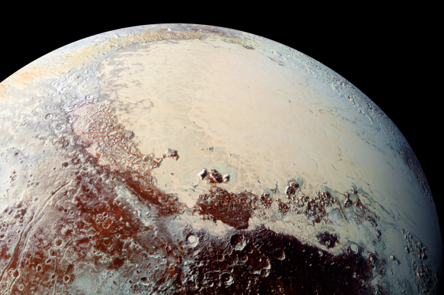 Scientists have revealed an image of the night side of Pluto captured by the New Horizons spacecraft. Credit: NASA
