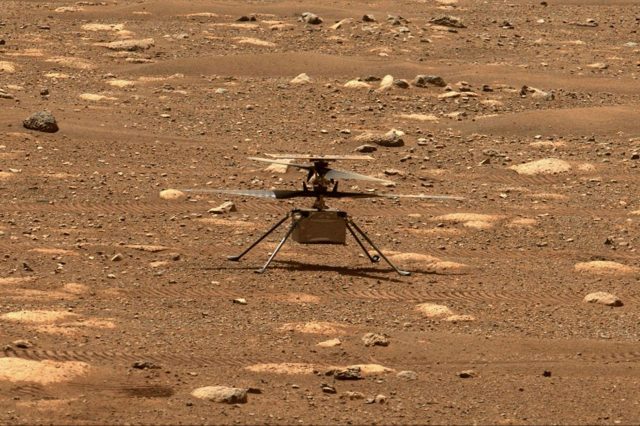 NASA shared two videos of the Ingenuity helicopter 13th flight captured by the Perseverance rover. Credit: NASA/JPL-Caltech