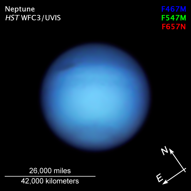 Hubble's image of Neptune taken on September 7, 2021. Credit: Amy Simon / NASA-GSFC, Michael H. Wong / UC Berkeley, Alysa Pagan / STScl
