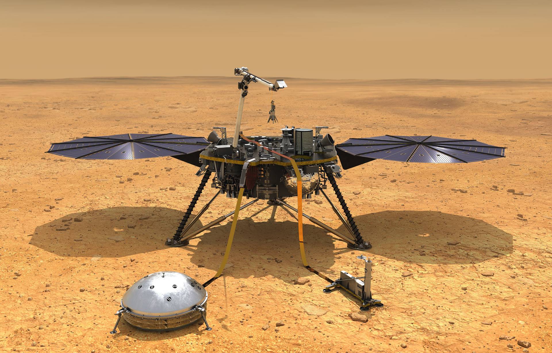 Artist's impression of NASA's InSight lander. Credit: NASA/JPL-Caltech 