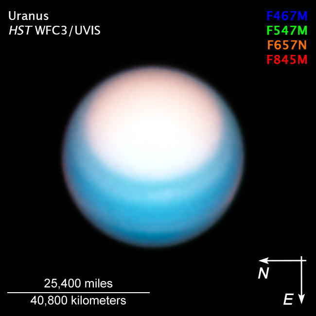 Image of Uranus taken by the telescope on October 25, 2021. Credit: Amy Simon / NASA-GSFC, Michael H. Wong / UC Berkeley, Alysa Pagan / STScl