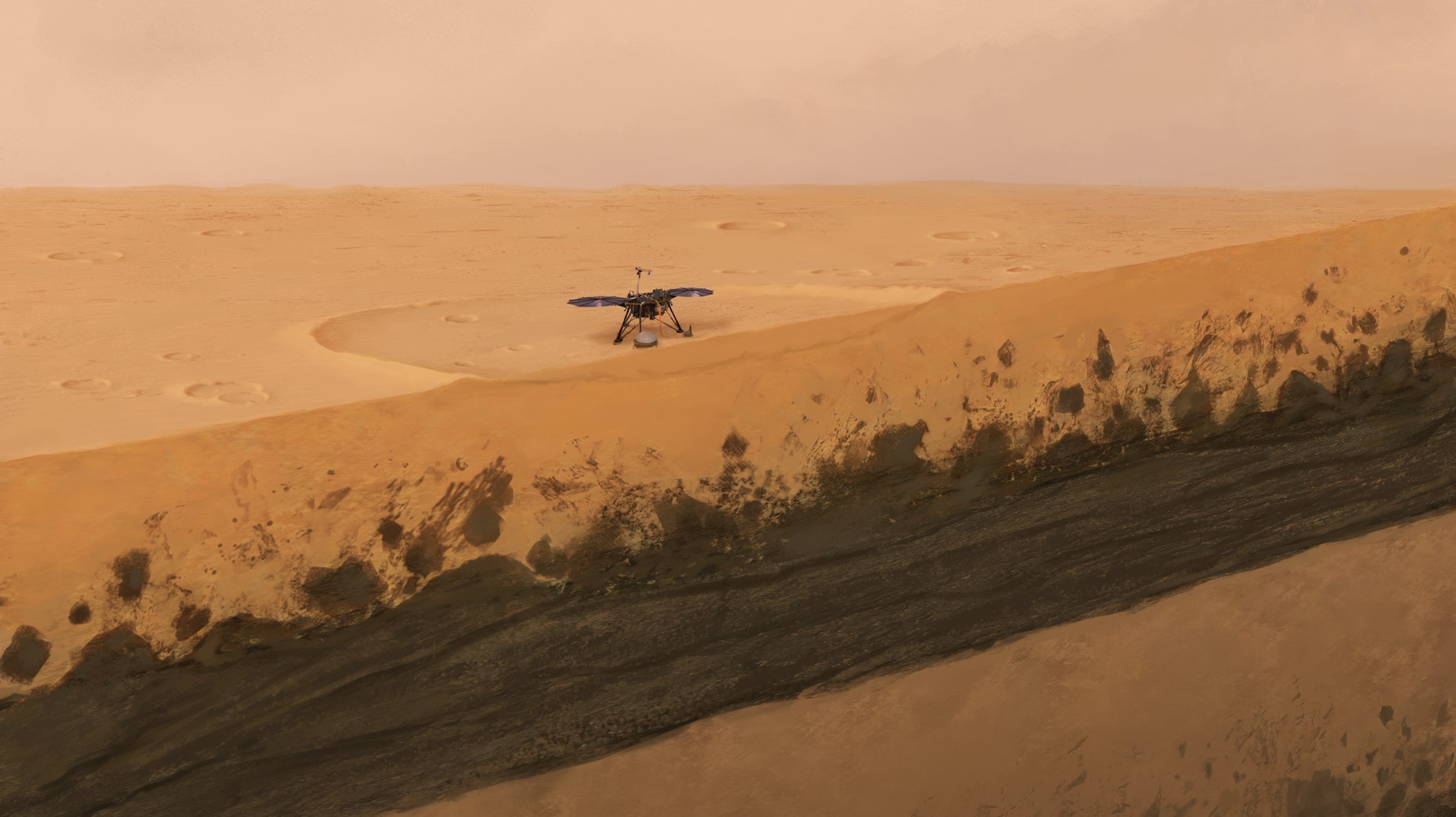 Researchers have composed a map of the subsurface layers of Mars based on data from InSight. Credit: ETH Zurich / Géraldine Zenhäusern